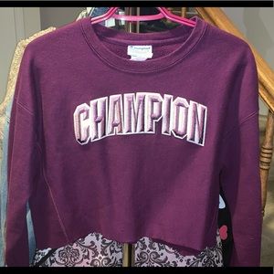 Cropped champion crewneck